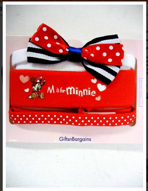 Disney Baby Minnie Mouse Hair wraps bands set of 3 Bandos Child Infant Accessory