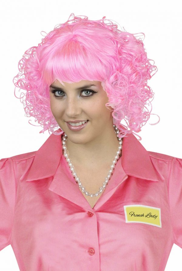 Frenchie Pink Ladies Costume Wig Beauty School Drop-out Grease 1950s 50s 60s