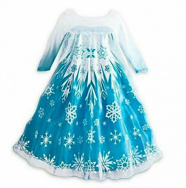 Girl Fancy Dress Costume Princess Queen Elsa Blue Party Birthday size 2-11yrs - Image 3