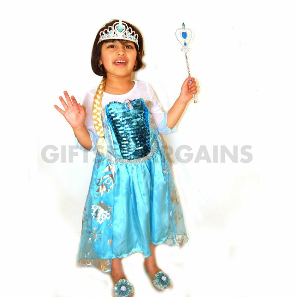 Girl Fancy Dress Costume Princess Queen Elsa Blue Party Birthday size 2-11yrs - Image 5