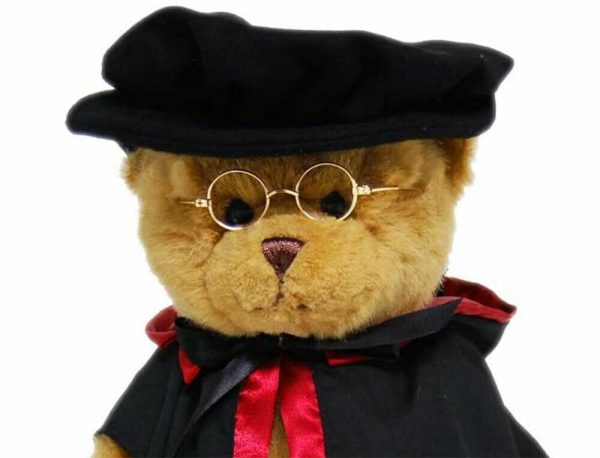 Graduation Bear Plush Toy Gift with Doctorate Phd Gown & Hat, Handmade 35cm - Image 3