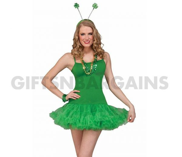 Green  Slip Dress Ladies Womens Costume Irish St Patricks Tutu Pettidress  8-16 - Image 3