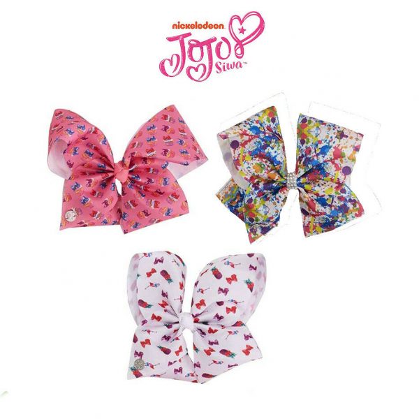 JoJo Siwa Large License Bow Premium Girl Hair Accessory Cupcake Fruits Paint - Image 3