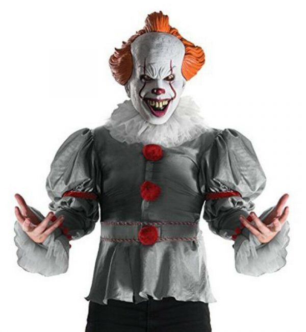 LICENSED DELUXE IT CLOWN PENNYWISE ADULT MENS FANCY DRESS HALLOWEEN COSTUME XL - Image 4