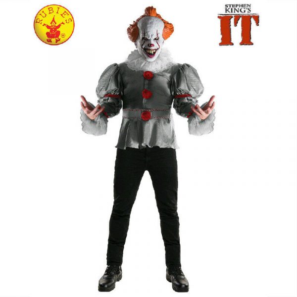 LICENSED DELUXE IT CLOWN PENNYWISE ADULT MENS FANCY DRESS HALLOWEEN COSTUME XL - Image 6