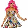 Ladies Pop Art Comic Book Party Superhero Fancy Dress Costume Adult Retro 14/16 - Image 4