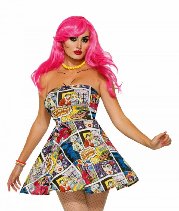 Ladies Pop Art Comic Book Party Superhero Fancy Dress Costume Adult Retro 14/16 - Image 4