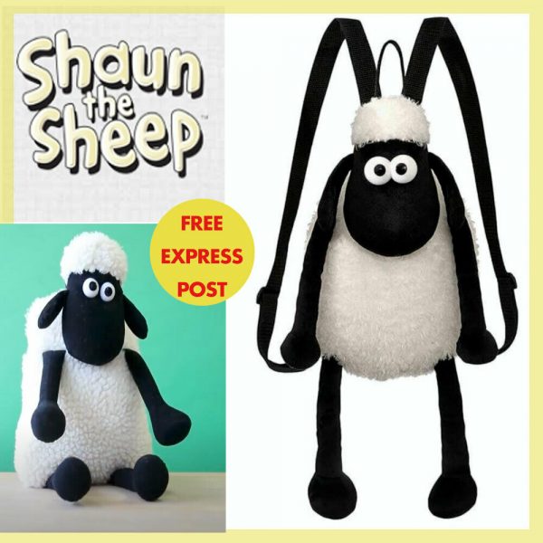 Licensed Shaun the Sheep Soft Plush Backpack Adult Child Bag Birthday Gift 30cm