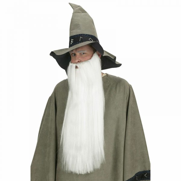 Long White Adult Wizard Beard Mush Gandalf Costume Accessory Sorcerer Halloween