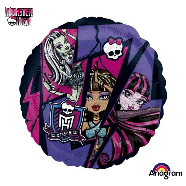 Monster High Birthday Party Round Foil Balloon 43cm Anagram HeXL Helium Standard