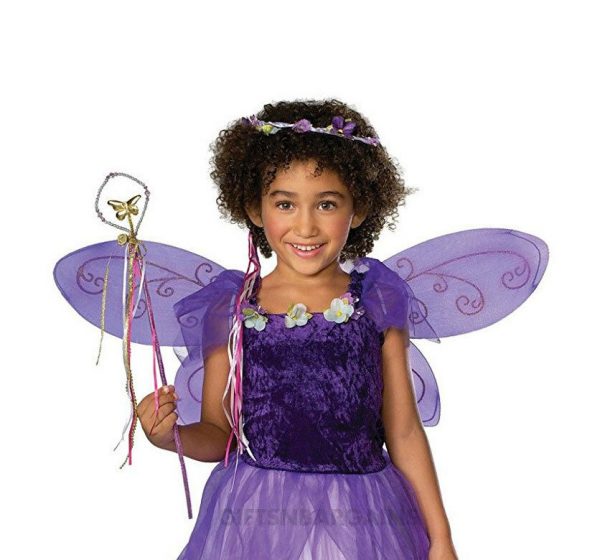 Plum Pixie Costume Purple Spring Fairy Wings Wand Tiara Child Dress Girls S / M - Image 4