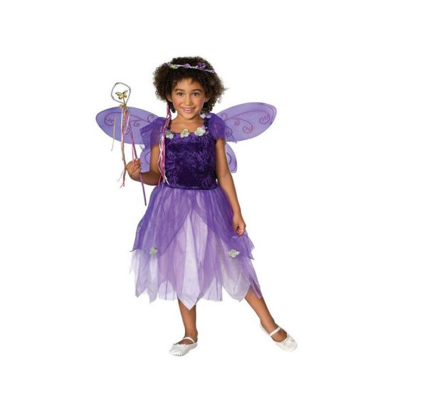 Plum Pixie Costume Purple Spring Fairy Wings Wand Tiara Child Dress Girls S / M - Image 6