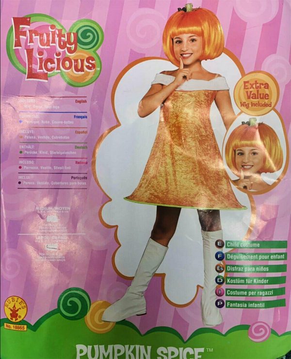 Pumpkin Spice Fruity Licious Child Girl Costume Halloween Fancy Dress BONUS WIG - Image 4