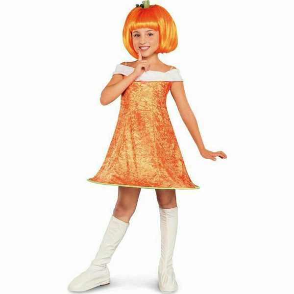 Pumpkin Spice Fruity Licious Child Girl Costume Halloween Fancy Dress BONUS WIG