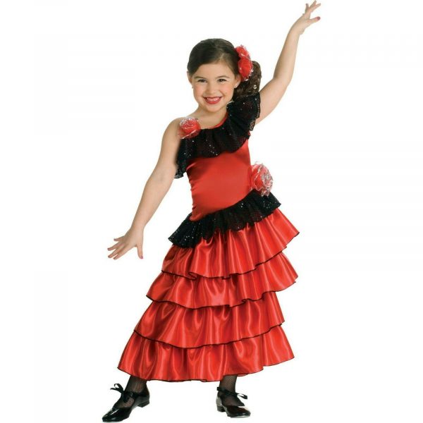 Spanish Princess Child Costume Senorita Flamenco Dancer Girl Book Week Mexican