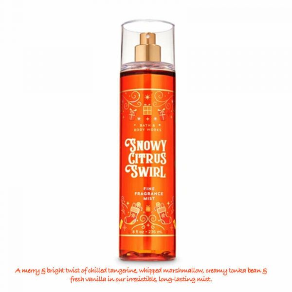 BATH & BODY WORKS SNOWY CITRUS SWIRL FRAGRANCE MIST BODY SPRAY 8 OZ LARGE GIFT - Image 3