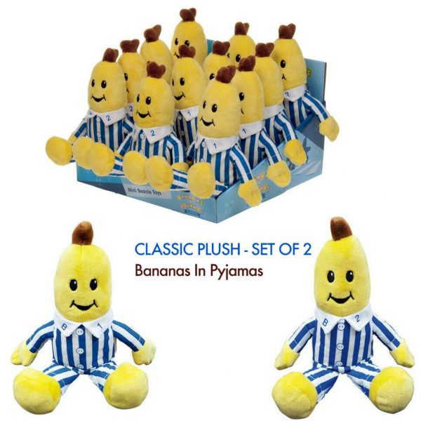 Bananas In Pyjamas Classic Beanie Plush Soft Toy 19cm Set 2 Child Baby Toddler