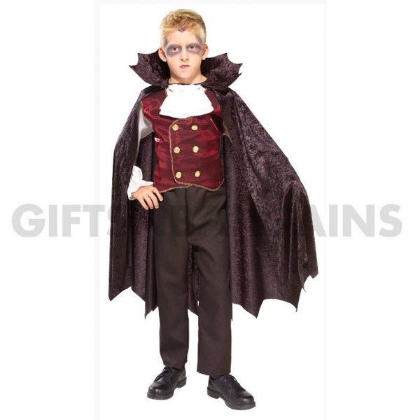 Boys Vampire Costume Deluxe Dracula Halloween Party Kids Child S:L Free Bloodkit - Image 5