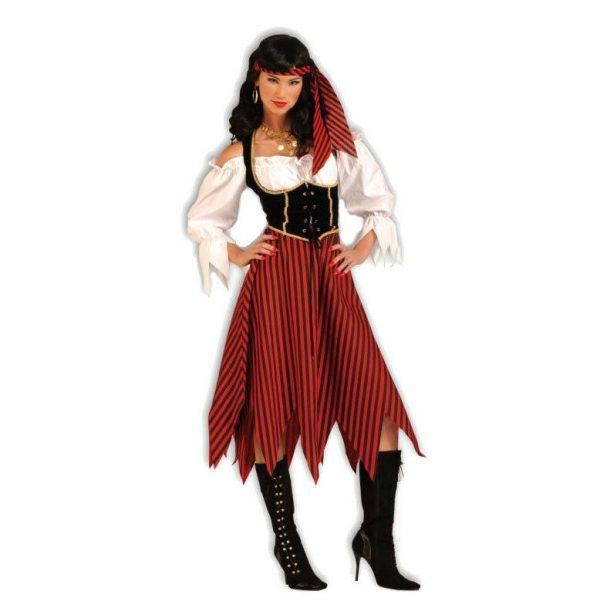 Caribbean Pirate Maiden Costume Adult Wench Women Lady Free Eye-patch Halloween - Image 4