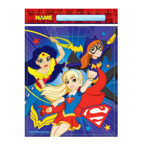 DC Super Hero Girls Birthday Party Supplies LOOT BAGS Lolly Bags Pack Of 8