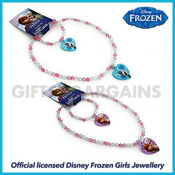 DISNEY FROZEN Elsa Anna Olaf 2Pc Necklace Bracelet Set JEWELLERY Gift Girls - Image 3