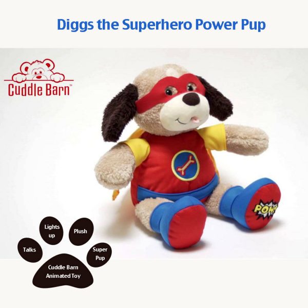 Diggs the Power Pup Superhero Dad Fathers Day Animated Plush Toy Gift Cuddlebarn