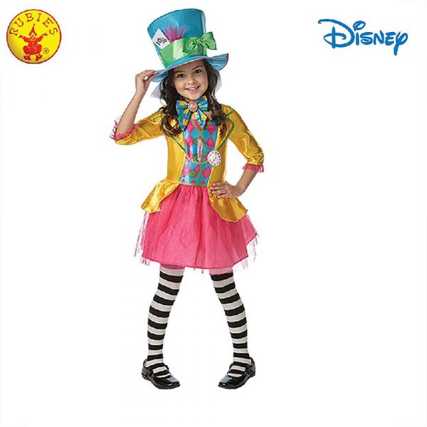 Disney Mad Hatter Costume Alice Wonderland Book Week Parade Girl Party Dress 6+ - Image 3