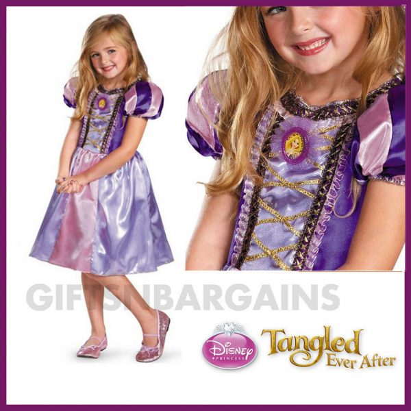 Disney Princess Rapunzel Costume Girl Book Week Fancy Dress Free Tiara Wand 3-6 - Image 3