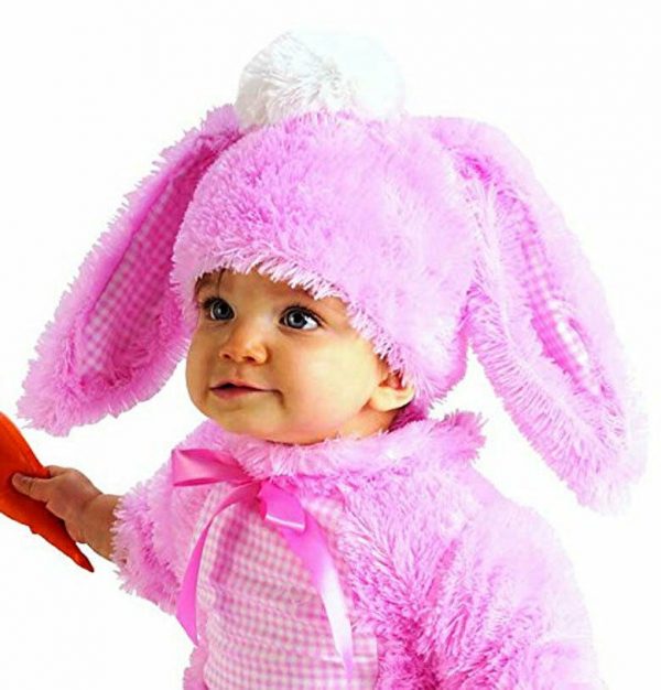 Easter Bunny Rabbit Costume Pink Wabbit Romper Toddler Child Baby Girl w Rattle - Image 4