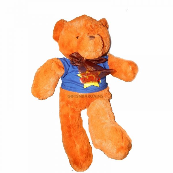 Ethan Teddy Bear w T-Shirt 'Super Dad' Fathers Day Gift Adult Plush Huggable Toy - Image 3