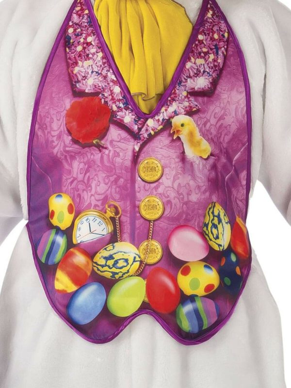 FANCY DRESS COSTUME SUPER DELUXE EASTER WHITE BUNNY WITH EGGS MASCOT ADULT MENS - Image 4