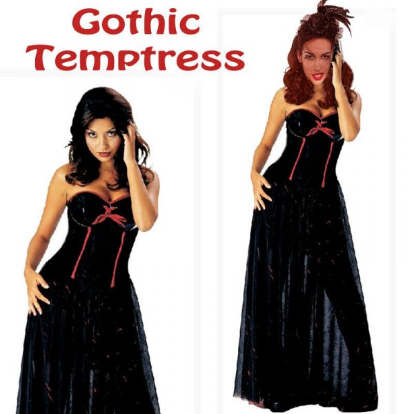 Gothic Witch Wench Sexy Temptress Vampiress Halloween Women Black Costume Dress - Image 4