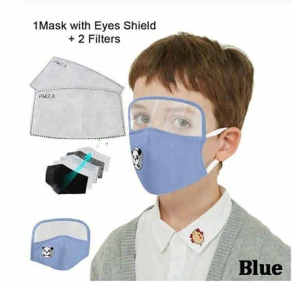 Kid Child Washable Reusable Face Mask Anti Dust Eye Shield Breath Valve Filters - Image 7