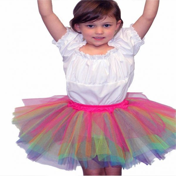 Kids Fairy Costume Skirt Ballerina Tutu Multicolour Rainbow Unicorn Dress Dance - Image 3