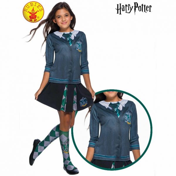 LICENSED SLYTHERIN COSTUME TOP HARRY POTTER WITCH WIZARD CHILD 8-10Y LARGE GIRLS