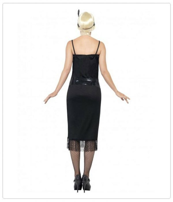 Ladies 1920s 20s Black Flapper Costume Charleston Women Gatsby Party Fancy Dress - Image 4