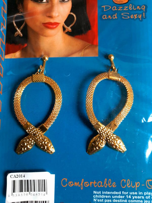 Medusa Cleopatra Snake COBRA Serpent Costume Earrings Jewellery Greek Myth Witch - Image 3