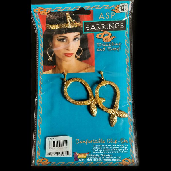 Medusa Cleopatra Snake COBRA Serpent Costume Earrings Jewellery Greek Myth Witch