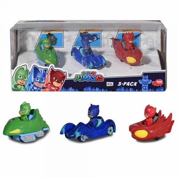 PJ Masks 3-in-1 Set Kids Racing Cars with Gekko Catboy Owlette Figures Boy Gift