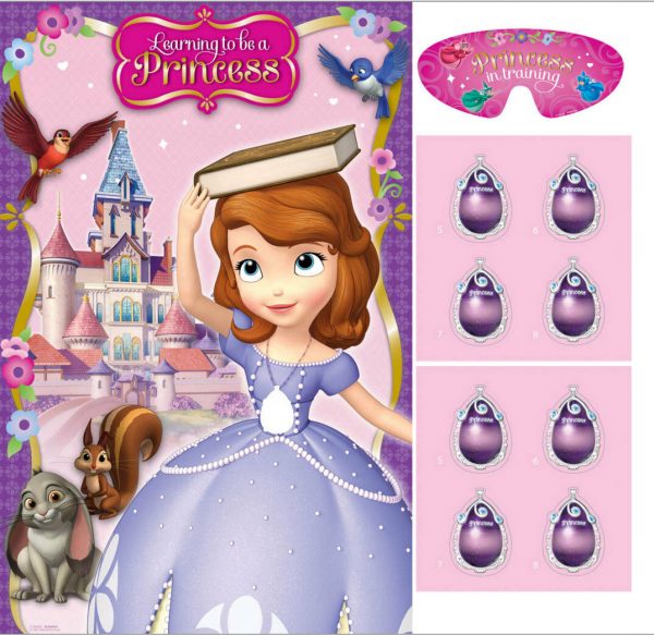 SOFIA THE FIRST PARTY SUPPLIES PARTY GAME PIN THE AMULET PRINCESS 2-8 PLAYERS - Image 3