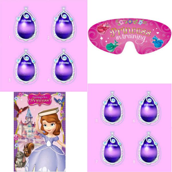 SOFIA THE FIRST PARTY SUPPLIES PARTY GAME PIN THE AMULET PRINCESS 2-8 PLAYERS - Image 4