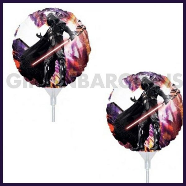 STAR WARS DARTH VADER 9″ ROUND HELIUM FOIL BALLOON BOYS BIRTHDAY PARTY SUPPLIES - Image 3