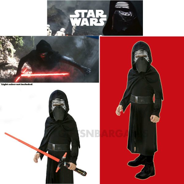 Star Wars Kylo Ren Darth Vader Boys Halloween Costume S: 7-8 Kids Child Black