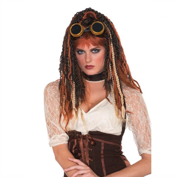 Steampunk Dreadlock Hair 3 Colour Havoc Dreads Women Wig Pirate Aviator Costume - Image 3