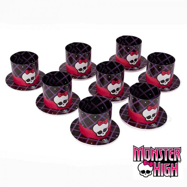 8 Monster High Girls Happy Birthday Mini Party Paper Top Hats Amscan Favours - Image 3