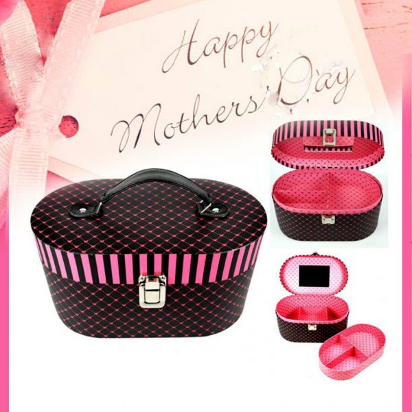 Beauty Vanity Case Cosmetic Jewellery Box Travel Bag Pink Mothers Day Women Gift - Image 3