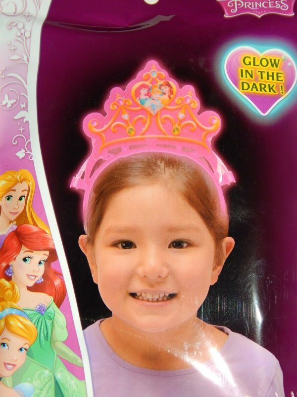 DISNEY FROZEN GLOW IN DARK ANNA TIARA GIRLS PRINCESS FANCY DRESS PARTY LIGHTS UP - Image 3