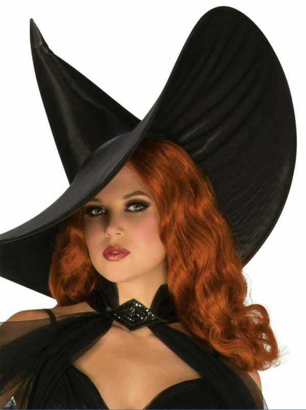 Elegant Witch Halloween Womens Costume w Oversize Hat Black w Sequin Accents M - Image 4