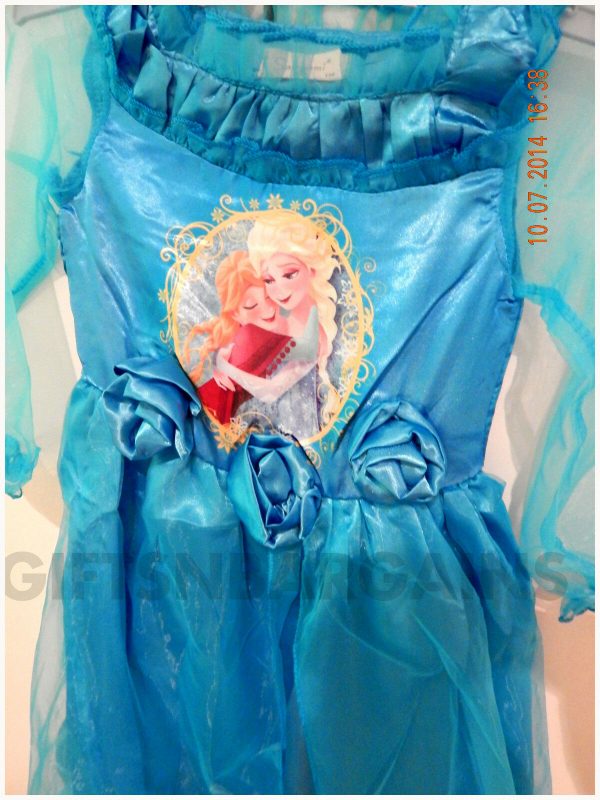 Frozen Sisters Elsa Anna Princess Satin Dress Blue Sleep Nightgown 2-9 Child - Image 4