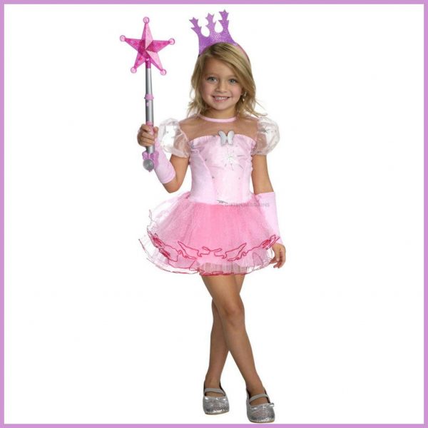 GLINDA GOOD FAIRY COSTUME TUTU WITCH OZ TIARA GLOVES DRESS XMAS PARTY ANGEL PNK - Image 3